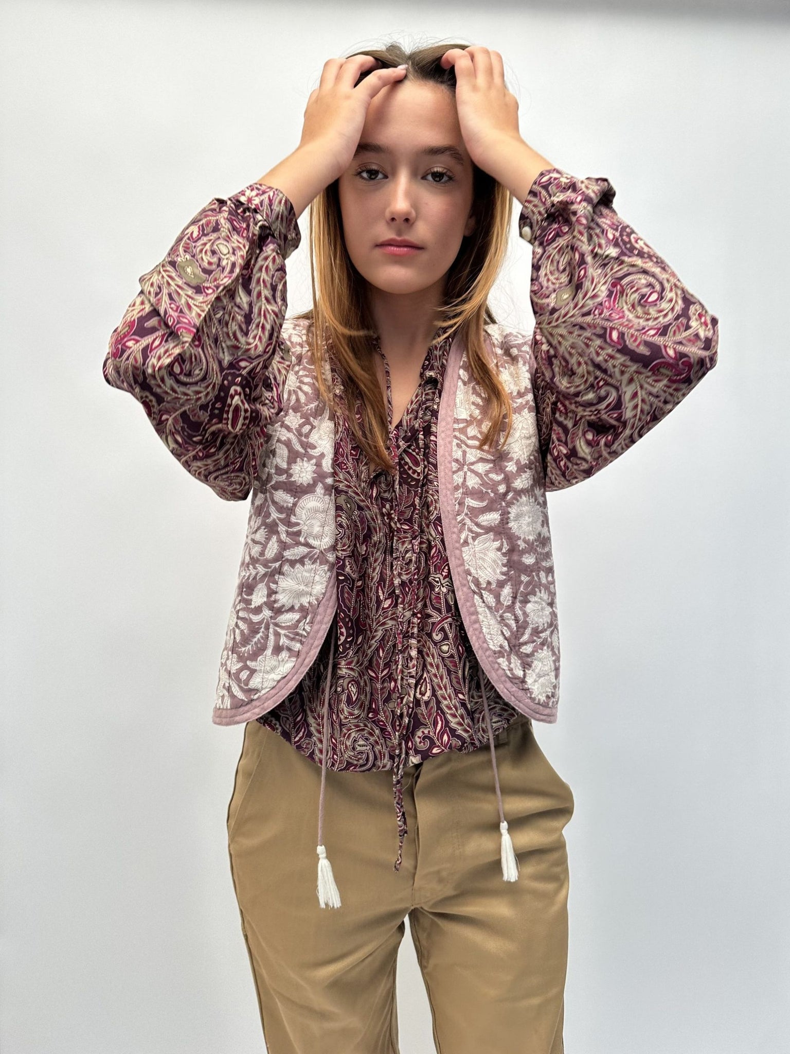 Blouse Arya violette à motifs