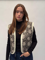 Gilet Eliot noir et blanc à motifs