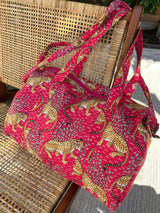 Sac Weekend pink léopard à motifs