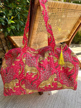 Sac Weekend pink léopard à motifs