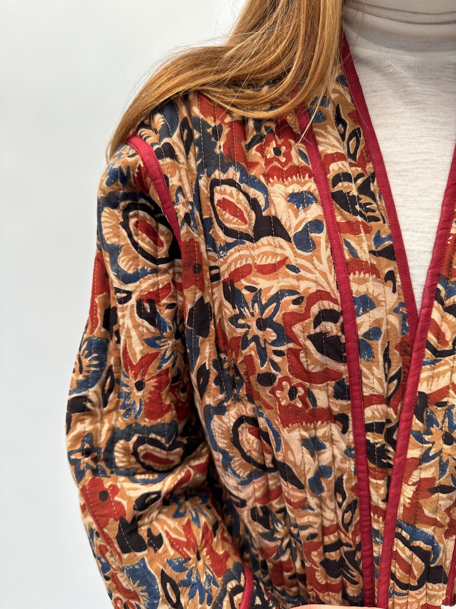 Veste Tabata camel à motifs