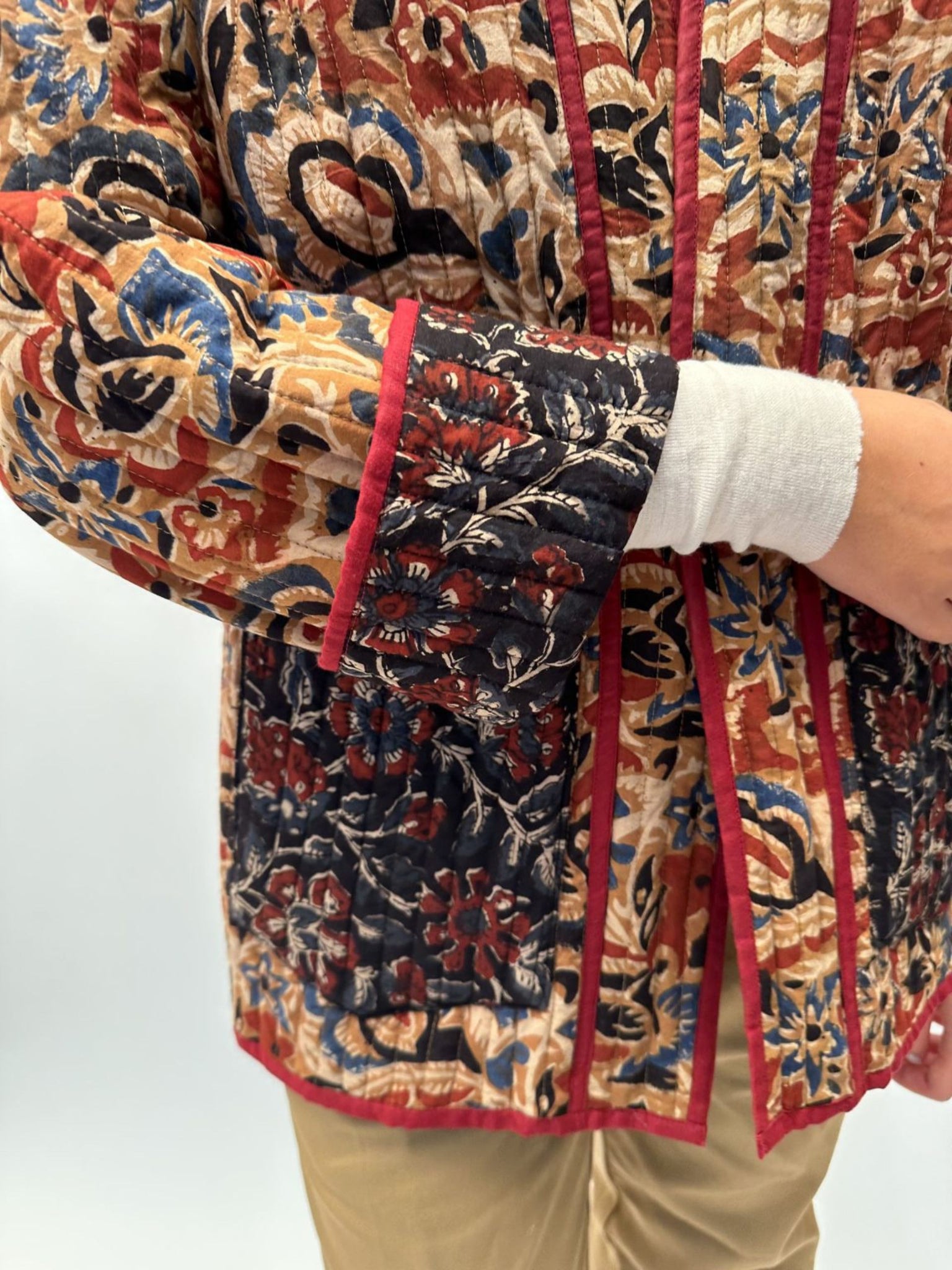 Veste Tabata camel à motifs