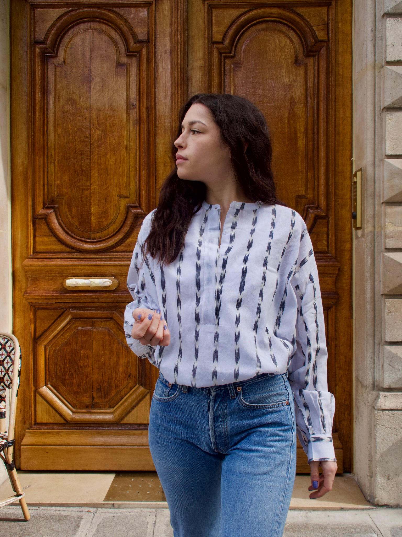 Blouse maroushka en coton blanche