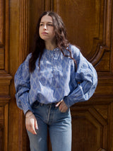 Blouse maroushka en coton bleue