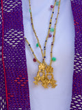 collier colombe chrysoprase et améthyste