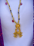 collier colombe rubis et lapis lazuli